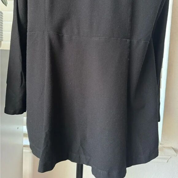 Eileen Fisher Open Front Jacket Blazer Black Size M Viscose Nylon Spandex Casual - Picture 4 of 6